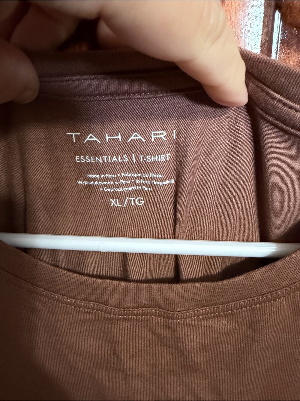 Tahari Essentials Short Sleeve T-Shirt in Brown